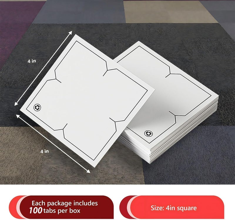Vakerga Carpet Tile Tape Adhesive Connectors Carpet Square Adhesives That Creates a Floating Floor 100 tabs per Pack - Image 2
